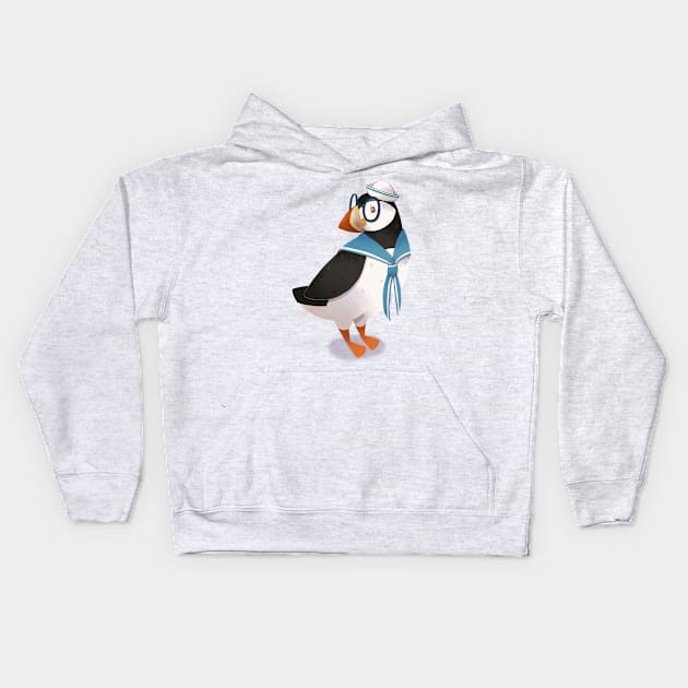 Sailor Puffin Kids Hoodie by Melissa Jan